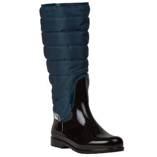 Burberry Women's Blue Quilted Insulated Rain Boots Burberry Designer Women's Shoes