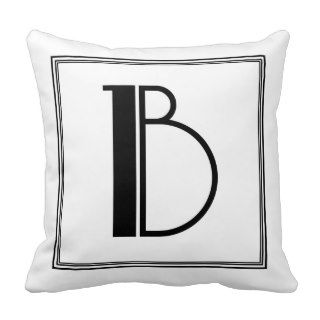 Art Deco Letter B Monogrammed Pillow