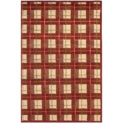 Hand knotted Lexington Plaid Red Wool Rug (4' x 6') Safavieh 3x5   4x6 Rugs