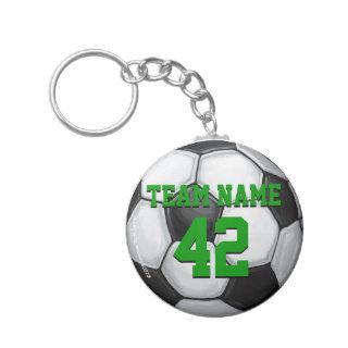 Soccer Ball Team Name and Number Keychain