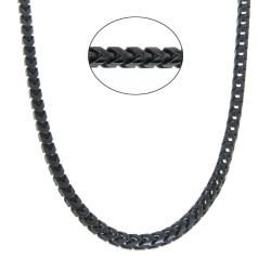 Eternally Haute Silver 36 in Black Franco Chain Necklace (4 mm) Eternally Haute Sterling Silver Necklaces