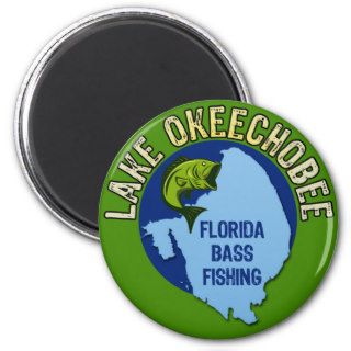 Lake Okeechobee, Florida Bass Fishing Fridge Magnet