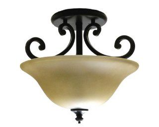 Marquis Lighting 8511 GB 162 Semi Flush Mounts with Streaked Amber Shades, Golden Bronze   Close To Ceiling Light Fixtures  