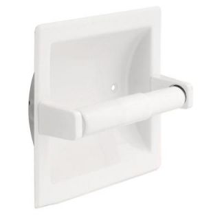 Franklin Brass Futura Zinc Recessed Toilet Paper Holder in White D2497W