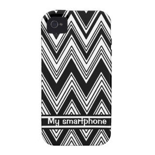 Black and White Zigzag Smartphone Case Vibe iPhone 4 Cover