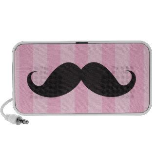 Black mustache and pink stripes custom speakers