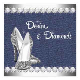 Denim and Diamonds Birthday Party Announcement