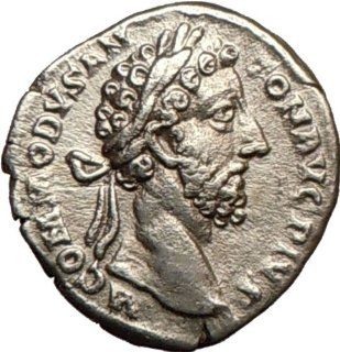 COMMODUS Nude gladiator 183AD Ancient Silver Roman Coin FIDES TRUST 