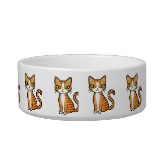 Design Your Own Cartoon Cat Pattern Cat Water Bowls