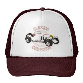 White classic racing car hats