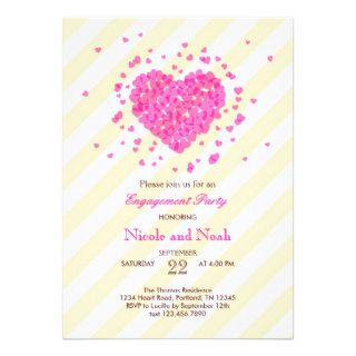 Confetti Heart Engagement Party Invitation