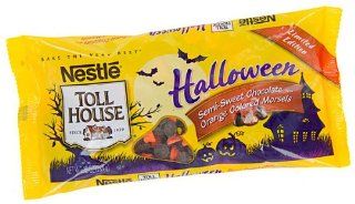 Nestle Toll House Halloween Semi Sweet Chocolate and Orange Colored Morsels Limited Edition 2 Pack  Chocolate Chips  Grocery & Gourmet Food