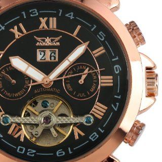 ESS Men Black Tourbillon Rose Golden Aviator Automatic Mechanical Watch WM183 at  Men's Watch store.