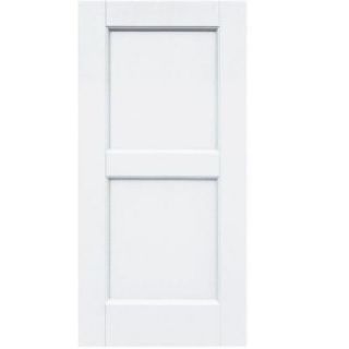 Winworks Wood Composite 15 in. x 31 in. Contemporary Flat Panel Shutters Pair #631 White 61531631