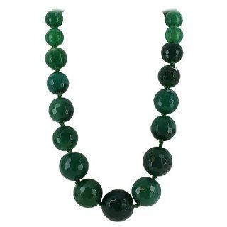 6mm to 19mm Green Round Dyed Agate 24 inch Necklace with Spring Ring Clasp Jewelry