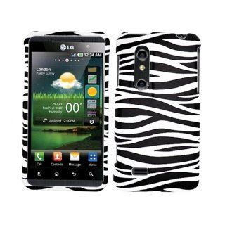 Hard Plastic Snap on Cover Fits LG P925 Thrill 4G, Optimus 3D Zebra Black and White Rubberized AT&T Cell Phones & Accessories