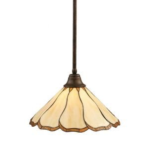 Filament Design Concord 1 Light Bronze Pendant with Honey and Brown Flair Tiffany Glass CLI TL5005076