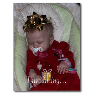Custom Baby Girl Boy Birth Adoption Announcement Post Card