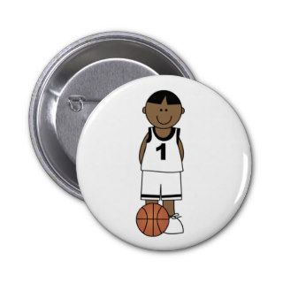 African American Boy Basketball Pin