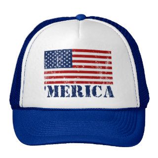 Vintage Distressed 'MERICA US Flag Trucker Hat