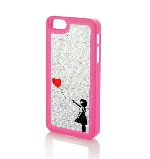 Banksy Heart Balloon Girl IPhone 5 Case   Pink Cell Phones & Accessories