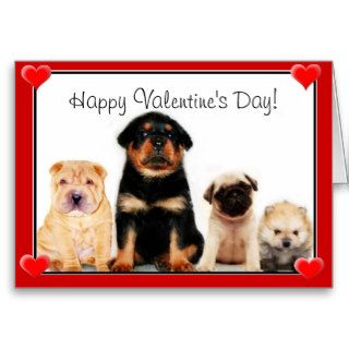 Happy Valentine's Day puppies Greeting Card