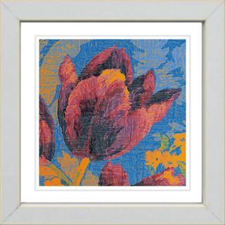 Studio Works Modern 'Blue Tulip   Orange' Framed Print Framed Art