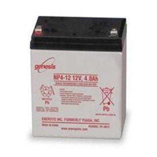 EnerSys Genesis NP4 12   12 Volt/4 Amp Hour Sealed Lead Acid Battery with 0.187 Fast on Connector    
