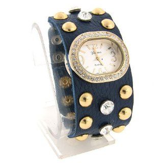 382a 08 Oval Band Gold Plated Navy Jewelry