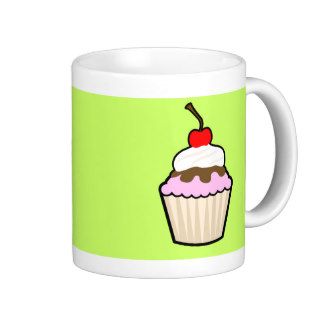 Yummy Cupcake with Red Cherry Coffee Mugs