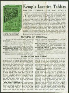 Kemp's Laxative Orator F Woodward Le Roy NY flyer 191? Entertainment Collectibles