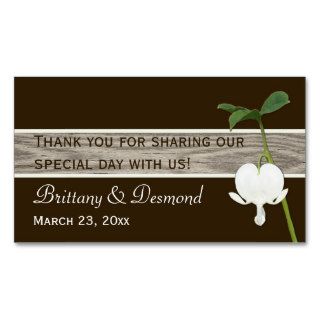 Green Brown Ivory Bleeding Heart Favor Tag Business Card Template