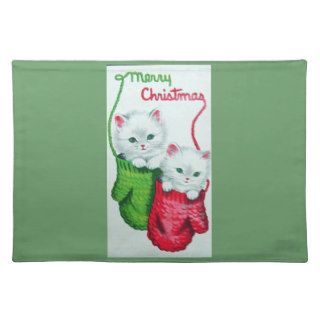Kittens in Mittens Merry Christmas Placemats