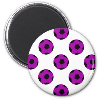 Purple Soccer Ball Pattern Refrigerator Magnet