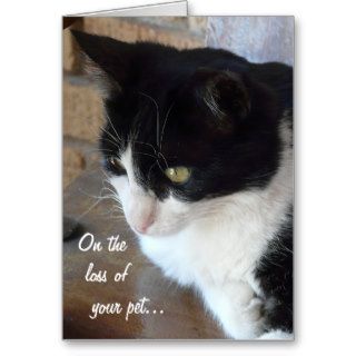 On the loss of your pet Cat with poem. Greeting Card