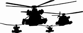 Design with Vinyl Design 174 Helicopters Picture Art   Peel and Stick Vinyl Wall Decal Sticker, 14 Inch By 30 Inch, Black