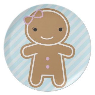 Cookie Cute Gingerbread Girl Dinner Plates
