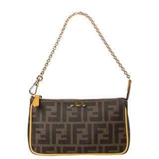 Fendi Logo Coated Canvas Pouchette Bag Fendi Designer Handbags