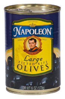 Napoleon Olives Black, 6 Ounce Cans (Pack of 12)  Black Olives Produce  Grocery & Gourmet Food