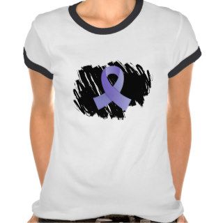 Stomach Cancer Periwinkle Ribbon With Scribble T Shirt