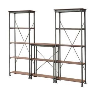 Home Styles 13 Shelf 114 in. W x 76 in. H x 16 in. D, Wood and Steel Orleans Storage Shelving Unit 5061 73