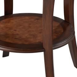 Hand Painted Cherry Finish Round Accent Table Coffee, Sofa & End Tables