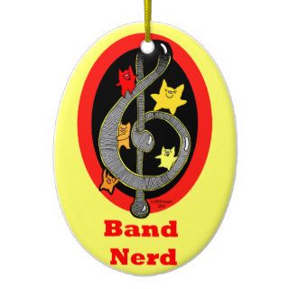 Band Nerd Treble Clef Stars Christmas Ornament
