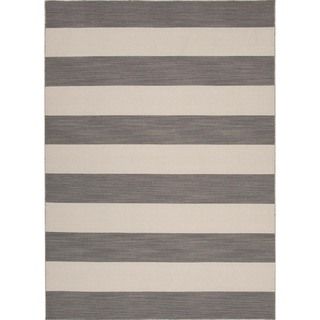 Flat Weave Stripe Gray Rug (2' x 3') JRCPL Accent Rugs