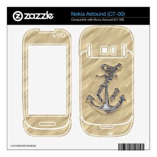 Chrome Rope Anchor in the Sand Decal For Nokia Astound