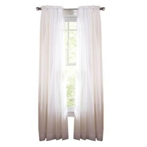 Martha Stewart Living Pure White Fine Sheer Rod Pocket Curtain, 108 in. Length 1601323