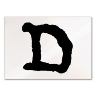Artistic Letter "D" Hand Lettered Style Initial Business Card