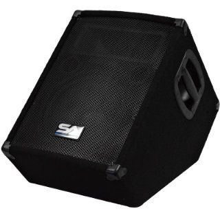 Seismic Audio   SA 10MT PW   Powered 2 Way 10" Floor / Stage Monitor Wedge Style with Titanium Horn   250 Watts RMS   PA/DJ Stage, Studio, Live Sound Active 10 Inch Monitor Musical Instruments