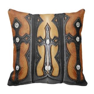 Western Leather Look Throw Pillows
