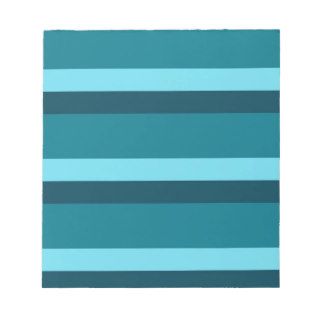 Dark Turquoise Horizontal Stripes Memo Note Pad